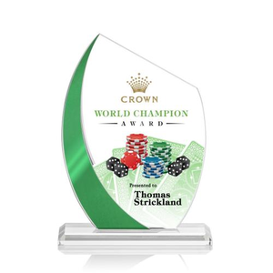 Wadebridge Full Color Green Peak Crystal Award