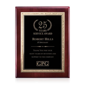 Gemstone Rosewood Plaque - Rosewood/Black Elegance