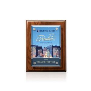 Caledon Full Color Plaque - Walnut/Silver