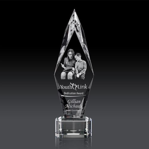 Manilow Clear on Paragon Base (3D) Crystal Award