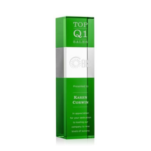 Araceli Tower Green Obelisk Crystal Award