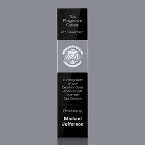 Araceli Tower 3D Black Obelisk Crystal Award