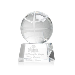 Basketball Spheres on Robson Base Crystal Award