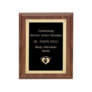 Walnut Finish Plaque w/Rosettes
