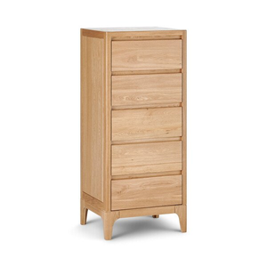 Durham Natural Oak 5 Drawer Tallboy