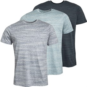Onfire Mens Three Pack Marl T-Shirts Navy/Mid Blue/Aqua