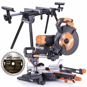 Evolution R255SMS-DB+ 255mm Double Bevel Mitre Saw & Stand