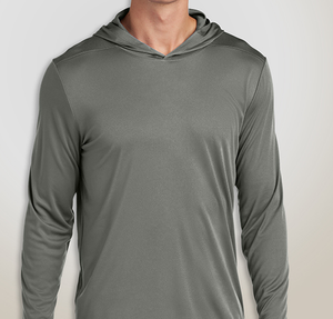 Sport-Tek UPF 50 Hooded Long Sleeve Performance Shirt - Dark Smoke Grey