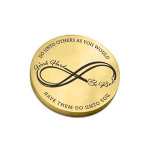 Work Hard Be Kind Paperweight Gold Metal