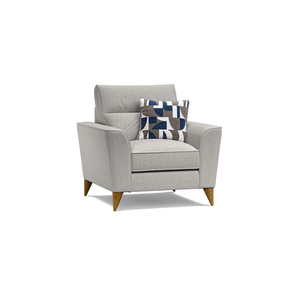 Levi Armchair in Barley Silver Fabric with Asher Ocean Scatter