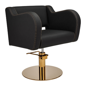 Ayala Holly Black Styling Chair with Gold Stitching and Base