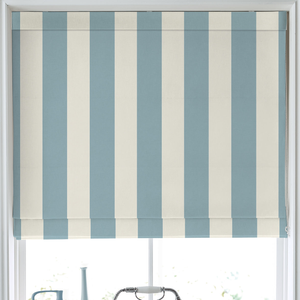 Laura Ashley Lille Stripe Made to Measure Roman Blind Seaspray