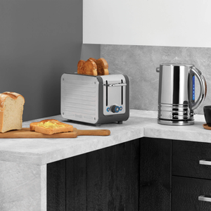 Dualit Architect 2 Slice Toaster and 1.5 Litre Kettle Set In Grey Steel