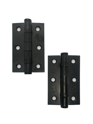 Fire Door Hinges Grade 7 - 76 x 50 x 2mm - Matte Black - Pair - BS EN 1935 - Hardware Solutions