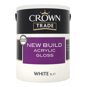 Crown Trade New Build Acrylic Gloss White 5L