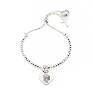 Silver Cross Fingerprint Bracelet