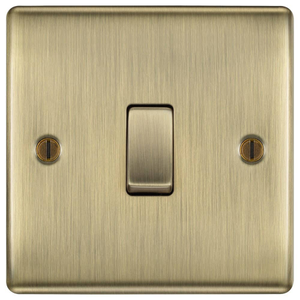 Single Light Switch - 1 Gang 2 Way - Antique Brass