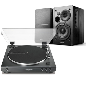 Audio-Technica LP60X Turntable + Edifier R1280T Black Speaker Package
