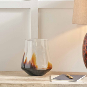Cooper Pecan Brown Ombre Glass Vase