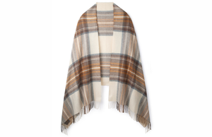 The Fornham Lambswool Scarf in Cream Check