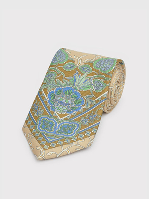 Olive Botanical Silk Tie