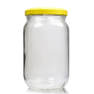 370ml Glass Food Jar & Twist Off Lid - Yellow