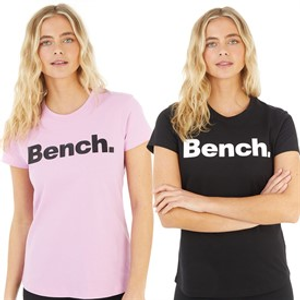 Bench Womens Grammen Two Pack T-Shirts Fondant Pink/Black