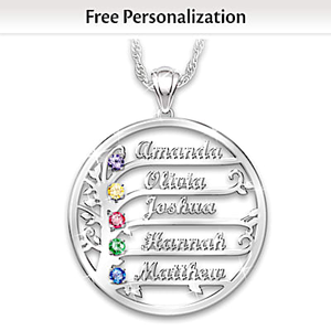Birthstone Branches Of Love Personalized Pendant Necklace