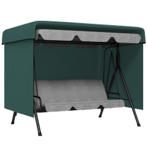 Outsunny Funda Balancín Jardín, Funda Columpio Jardín Exterior, Cubierta de Columpio con Cremallera, Impermeable, 215x155x150 cm, Verde