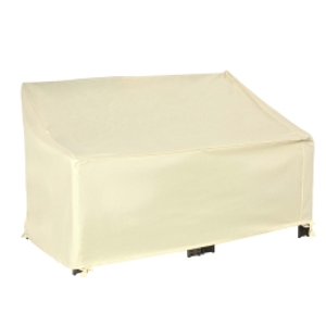 Outsunny Funda para Banco de Jardín 2 Plazas, Funda Sofá Exterior Impermeable, Tela Oxford 600D con Recubrimiento, 140x84x56/94 cm para Patio, Terraza, Crema