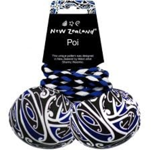 Māori Poi Kotahitanga Design Pack of 2 - Blue