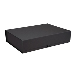 Large Black Ribbed Magnetic Gift Box