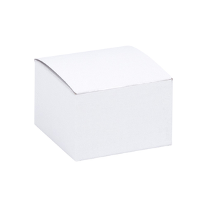 White Gloss Flat-Packed Small Square Gift Box 75mm