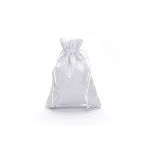 Large Dark Teal Cotton Bag With Silk Drawstring