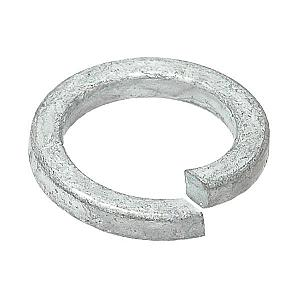 M6 Mild Steel Square Section Single Coil Spring Washer, Galvanised