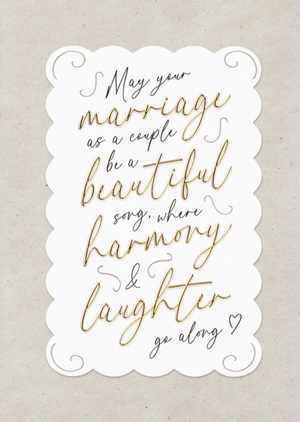 Harmony And Laughter Photo Upload Wedding Card