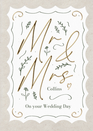 Mr And Mrs Wedding Card