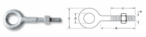 1/2" x 15" GALVANIZED REGULAR PATTERN EYE BOLT 609110