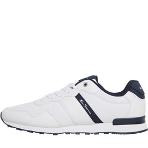 Ben Sherman Mens Owen Retro Trainers White/Navy Mesh