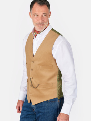 Biscuit Beige Moleskin Waistcoat