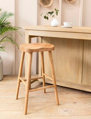 Lilley Bar Stool - Ash Wood, Natural