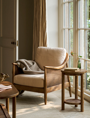 Templecombe Rattan Armchair - Ash Wood, Oatmeal