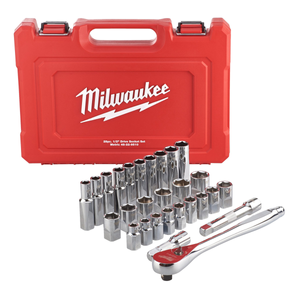 Milwaukee 4932471864 28 Piece 1/2" Drive Ratchet & Metric Socket Set