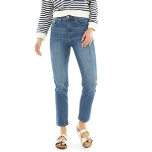 French Connection Womens High Rise Slim Straight Jeans Blue Mid