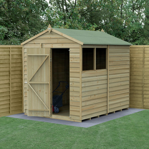 Forest 6x8 4Life Overlap Apex Shed - 2 Windows - Single Door