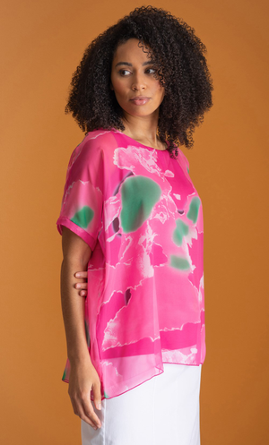 Printed Kimono Top - Pink