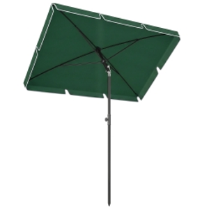Outsunny Sombrilla de Terraza de Aluminio 2x1,3x2,5 m Parasol de Jardín Rectangular con Función de Inclinación Verde