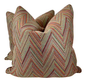 Chevron in Multi Woven 22” Pillows-A Pair
