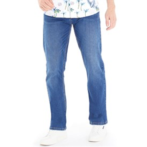 Onfire Mens Bootcut Denim Jeans Mid Wash