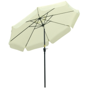 Outsunny Parasol de Jardín de Aluminio Ø266x248,5 cm con Ángulo Ajustable Protección UV50+ Techo de Ventilación y Manivela Beige
